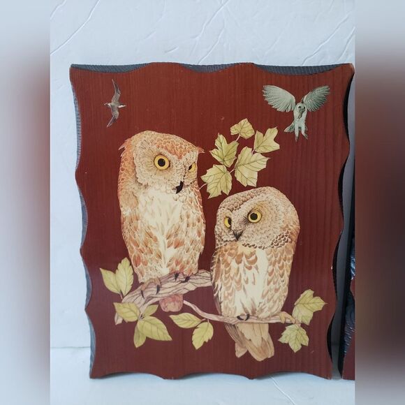 Wooden Owl Wall Hangings (2) - Picture 3 of 8